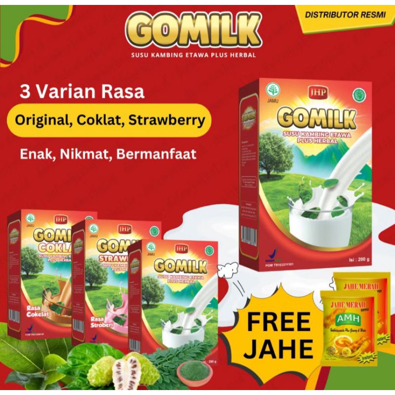 

Gomilk Susu Kambing Etawa Plus Herbal Alami Daun Kelor Kemasan 200 Gram