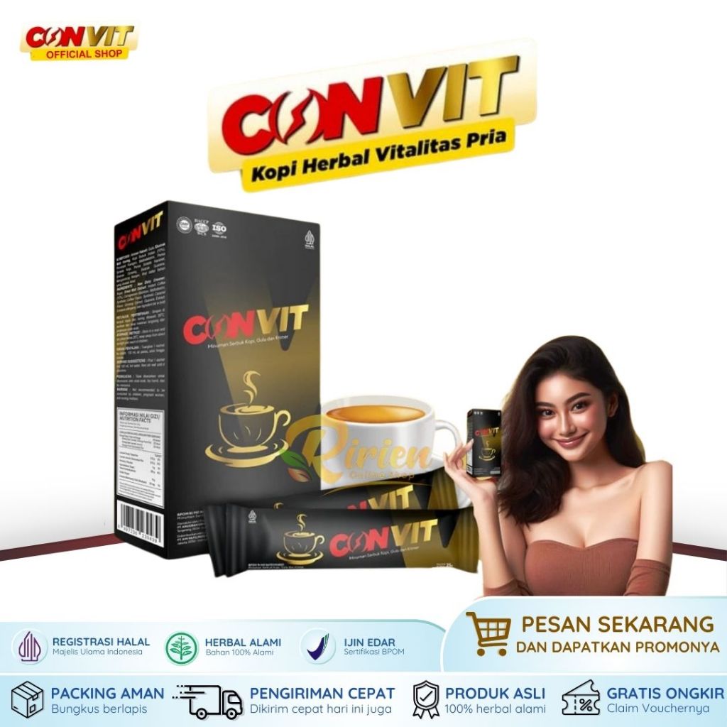 

CONVIT Kopi Herbal Vitalitas Pria BENVIT Suplemen Pria Kuat Tahan Lama Aman Halal Sudah BPOM