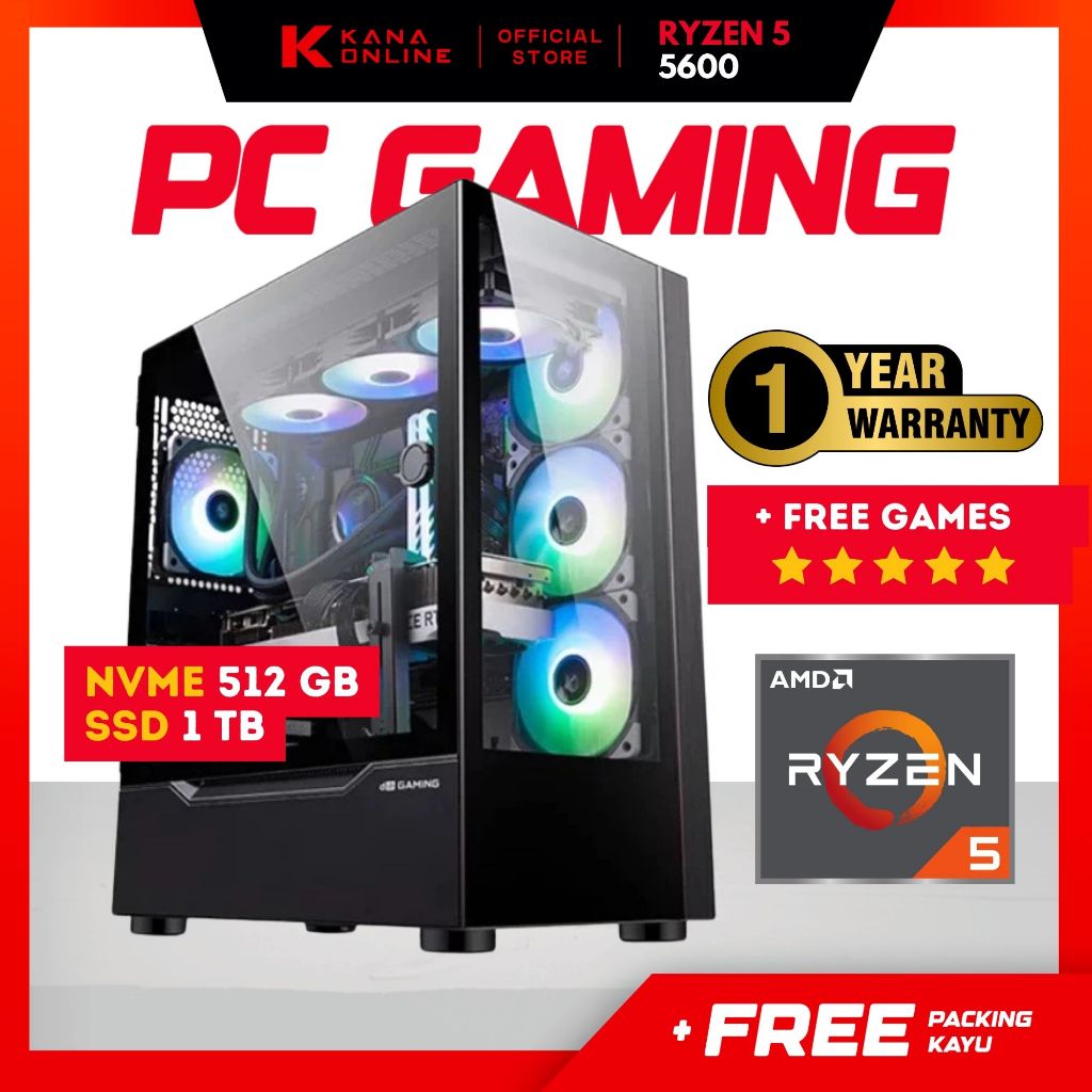 PC Gaming Ryzen 5 5600G // RAM 64GB // NVME 512 GB // SSD 1TERA