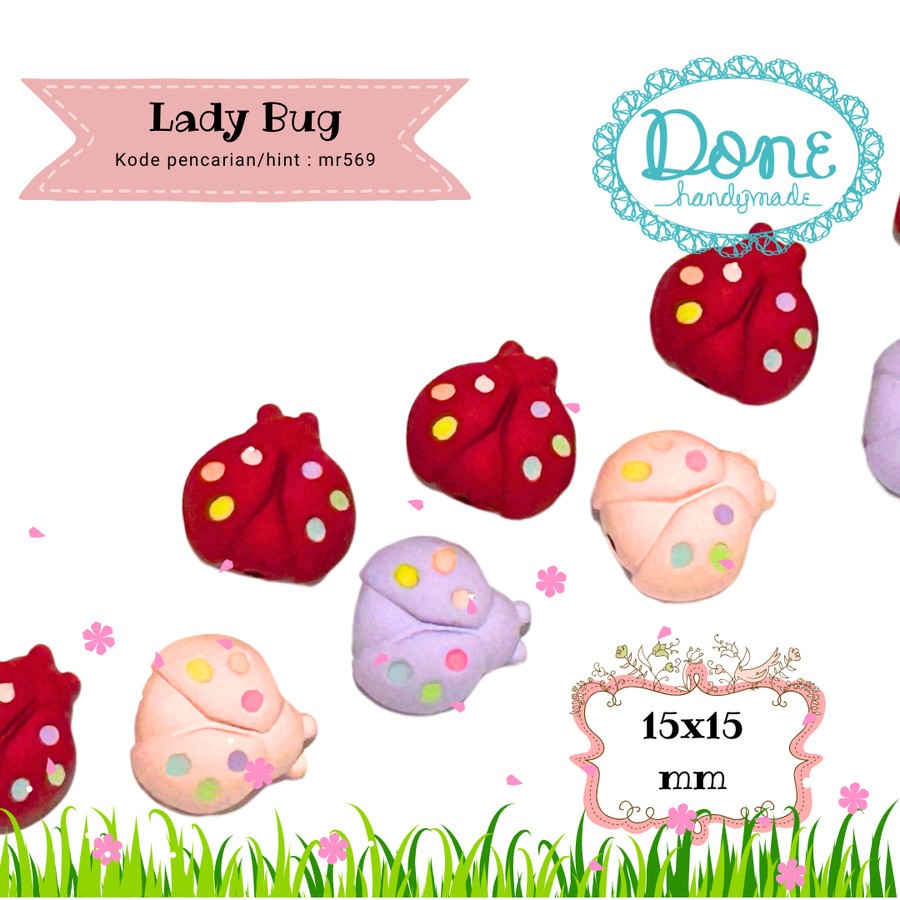 done handymade manik metal manik besi manik kepik lady bug beads diy meronce mr569 manik stainless m