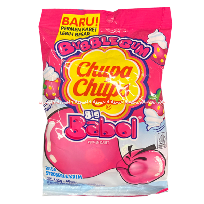 

Chupa Chips 152gr Big Babol Permen Karet Rasa Stroberi & Krim Bubble Gum Lebih Besar Permen Rasa Buah