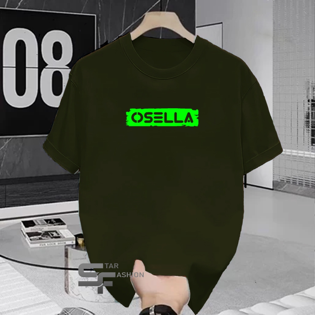 Kaos Pendek Osella Blok Motif Neon Kaos Atasan Pria Wanita S M L XL XXL Premium Unisex