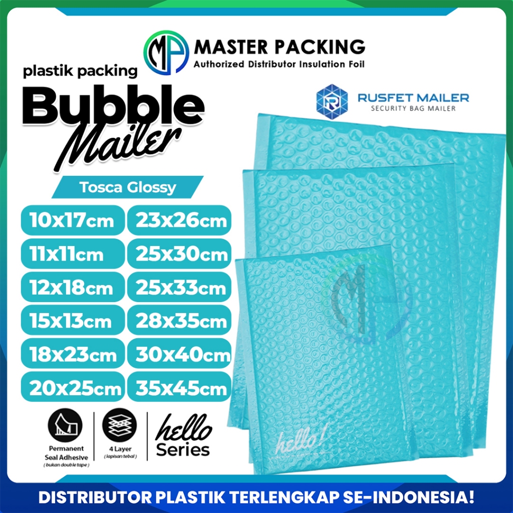 Amplop Bubble Mailer Rusfet Premium Harga Satuan Murah Tosca Glossy