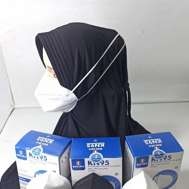 Masker KN95 HIJAB HEADLOOP FICHE isi 10 pcs - Disposable Mask High Protection Non Box