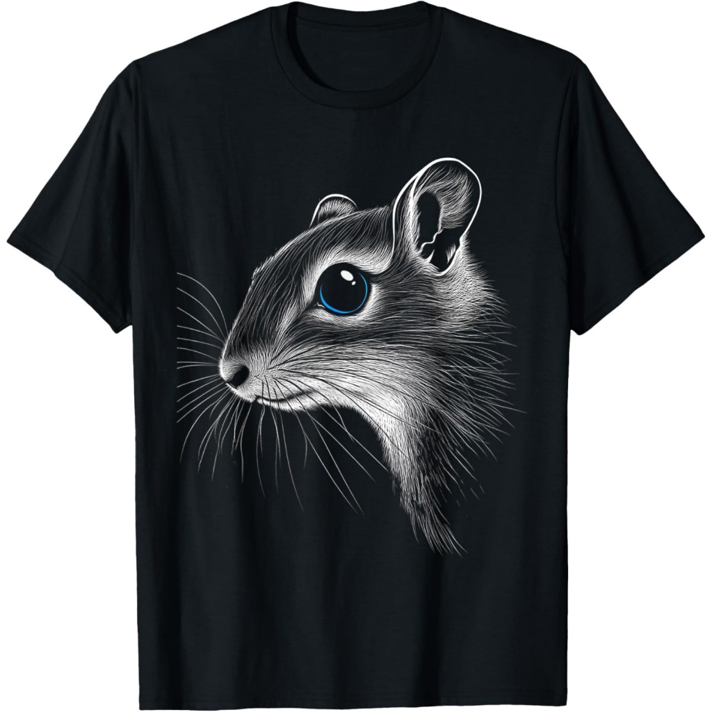 Ilustrasi Mata Biru Hewan Gerbil Kaos Gerbil