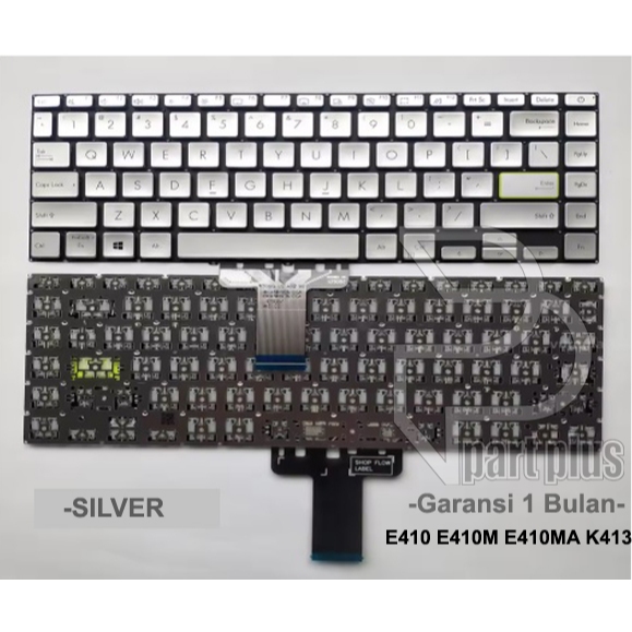 Keyboard Laptop Asus E410 E410M E410MA K413 Silver