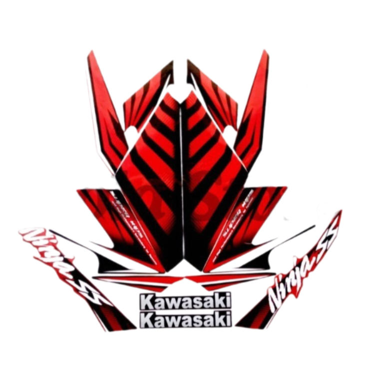 Stiker Striping Kawasaki NINJA SS 2014 Merah Hitam List Body Motor Stiker NINJA SS 2014