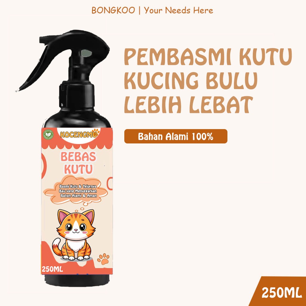 Kutu Kucing Spray Aman Di Jilat Bongkoo (250ML)