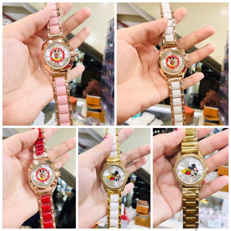 READYCOD✅ JAM TANGAN WANITA CEWEK MICKEY RANTAI TERBARU MEWAH FASHION WANITA