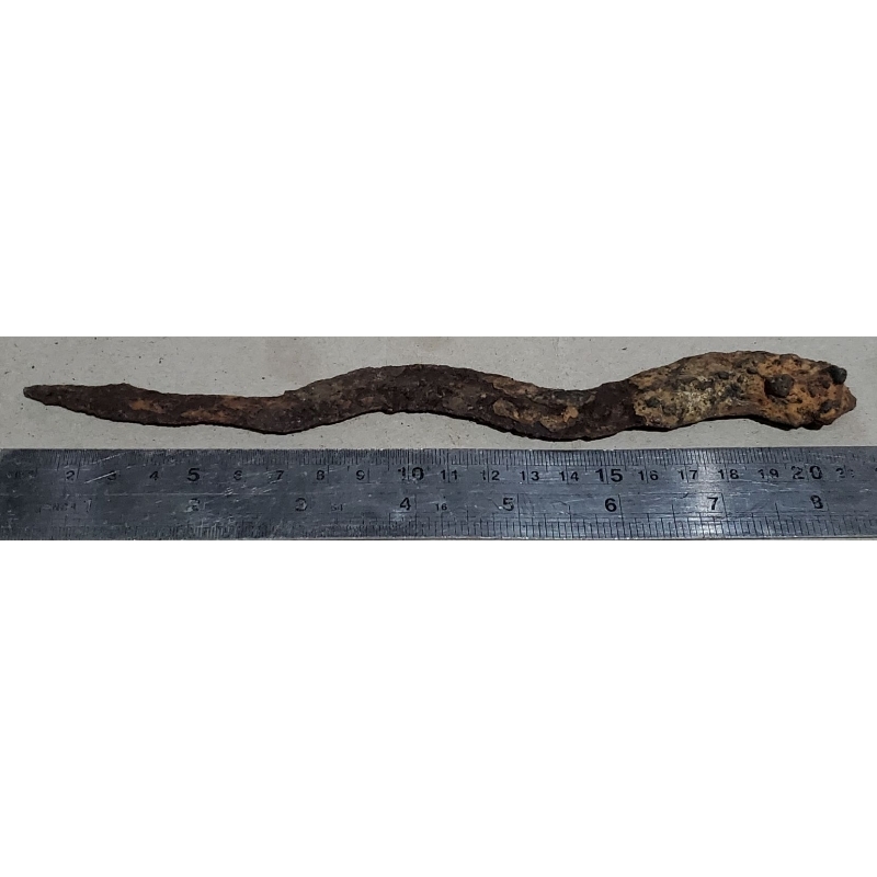 1 biji potongan keris luk 21cm kuno temuan sungai untuk koleksi/hiasan/edukasi/kerajinan/dll.