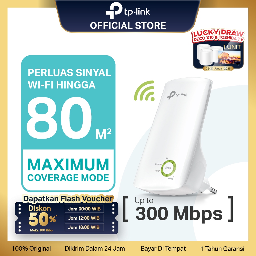 TP-Link TL-WA854RE WiFi Repeater 300Mbps Wireless Extender Penguat WiFi Jarak Jauh Penguat Singal