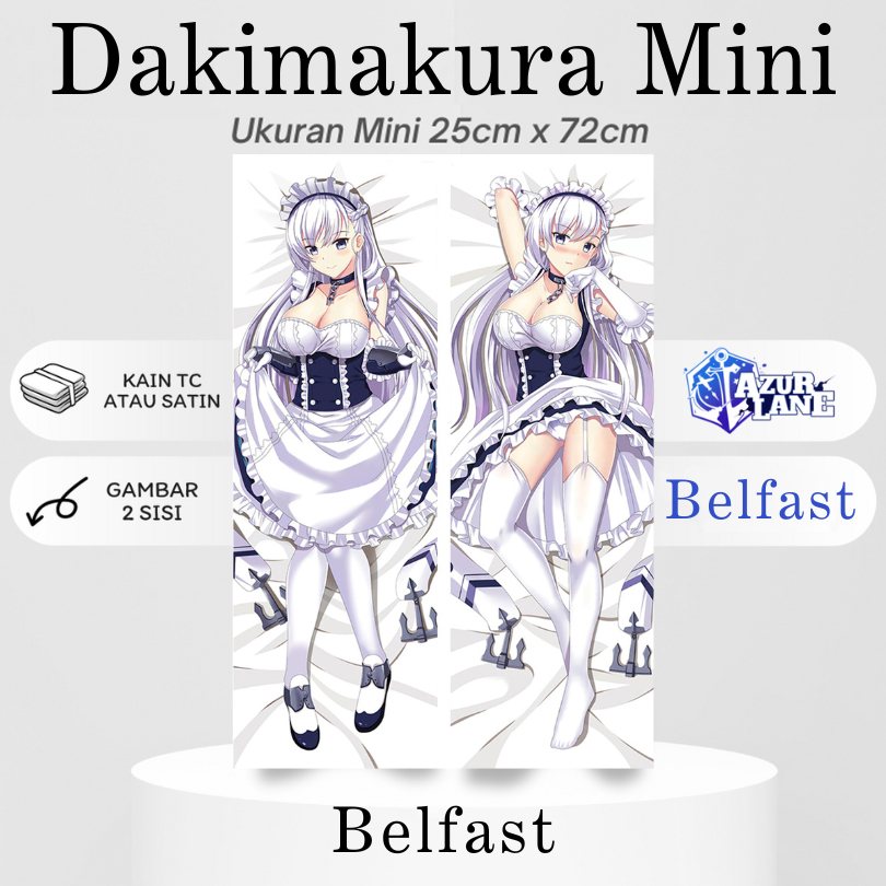 DAKIMAKURA MINI BELFAST AZUR LANE Bantal Anime Waifu Mini BELFAST Azur Lane