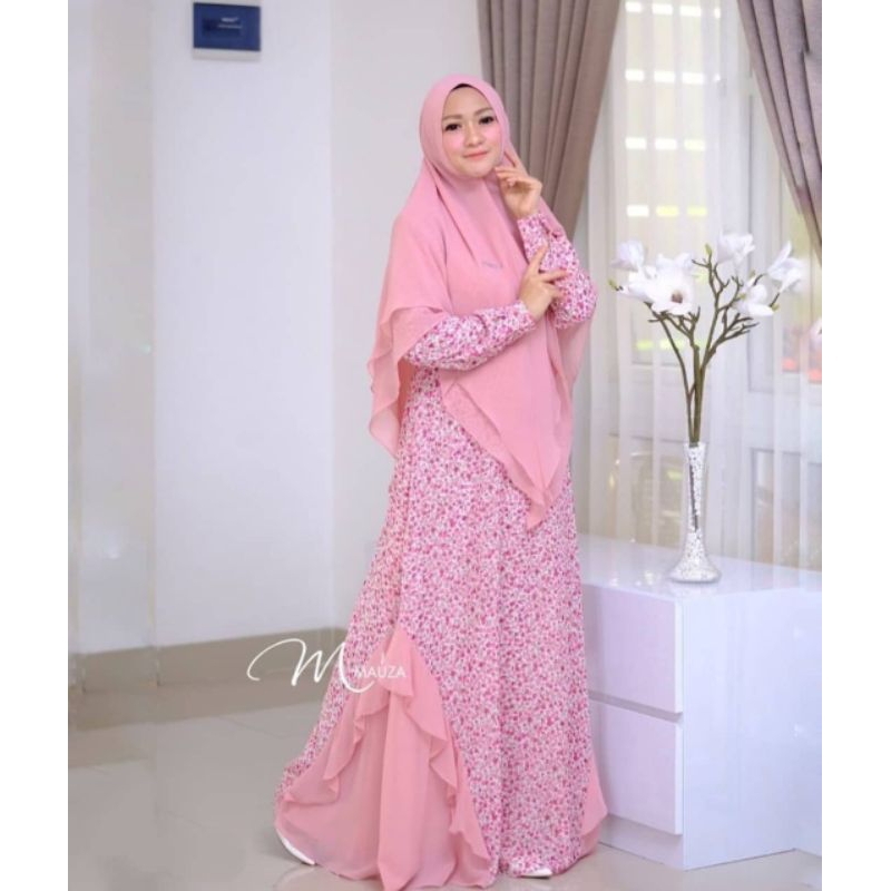 Gamis Mauza Syari | Dress Keisha Pink by Mauza Syari