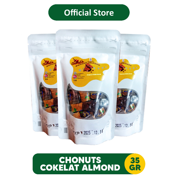

Chonuts Chocolate Almond 35gr / 12pcs | Oleh Oleh Khas Batu Malang - 532002