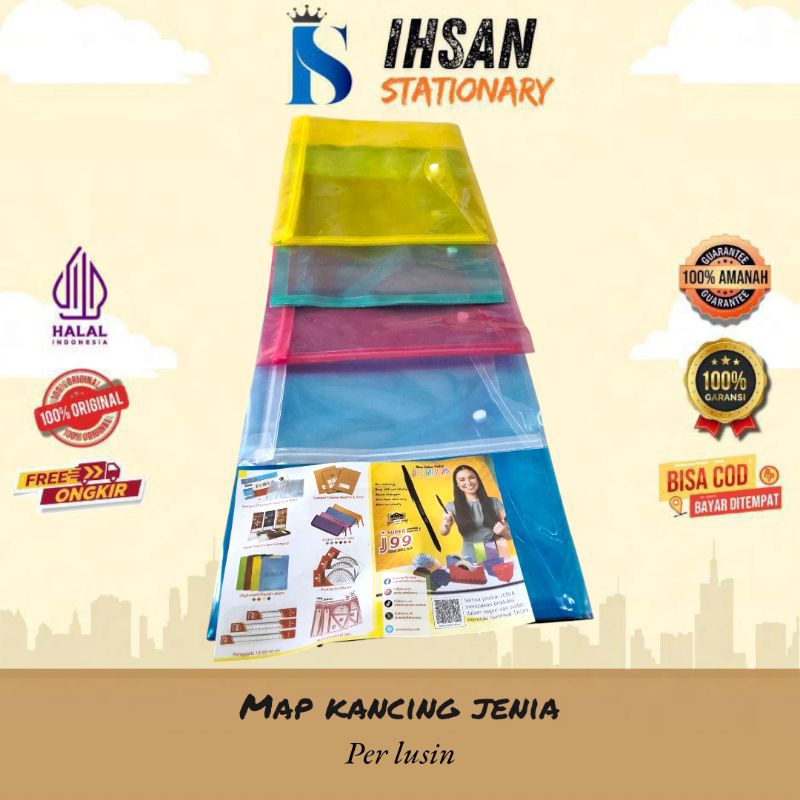 

Zyd Map Plastik Kancing Folio Isi 12 Pcs (1 Lusin)