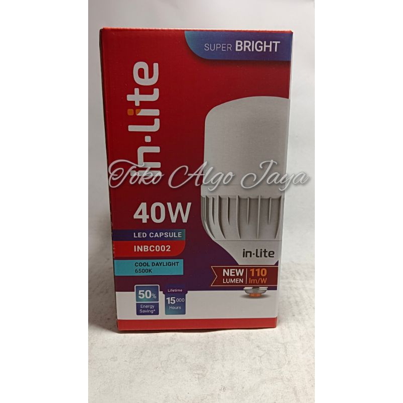 lampu led capsule inlite in-lite 40w inbc002 putih 6500k