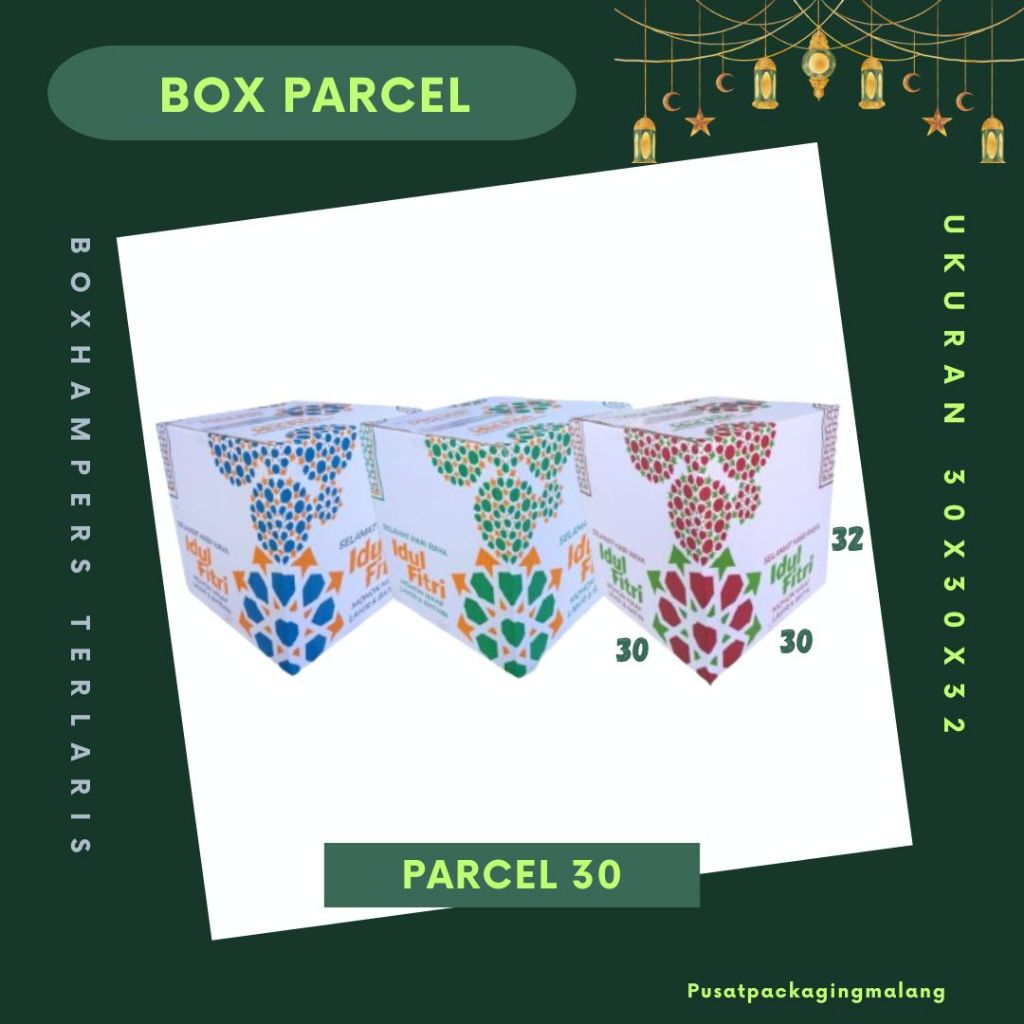 

Box 30x30x32 Kardus Packing/Parcel Lebaran/Dus Lebaran/idul Fitri/Kardus Paket sembako/hampers/eid mubarak/oleh oleh/Polos/Motif