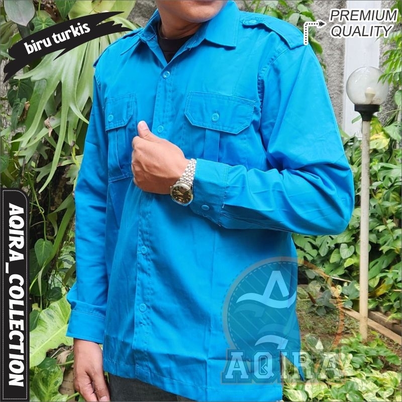 kemeja polos kemeja lapangan bahan premium