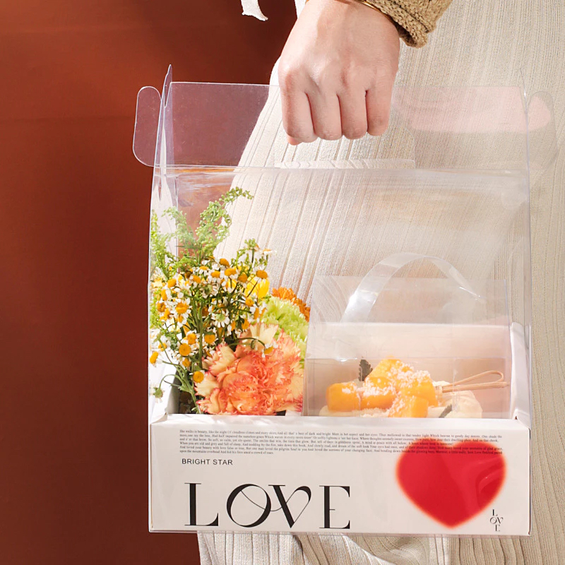 

Kotak Bunga Kue Transparant Bloom Bento Cake Box PVC Gift Hampers Anniversary Ulang Tahun Premium