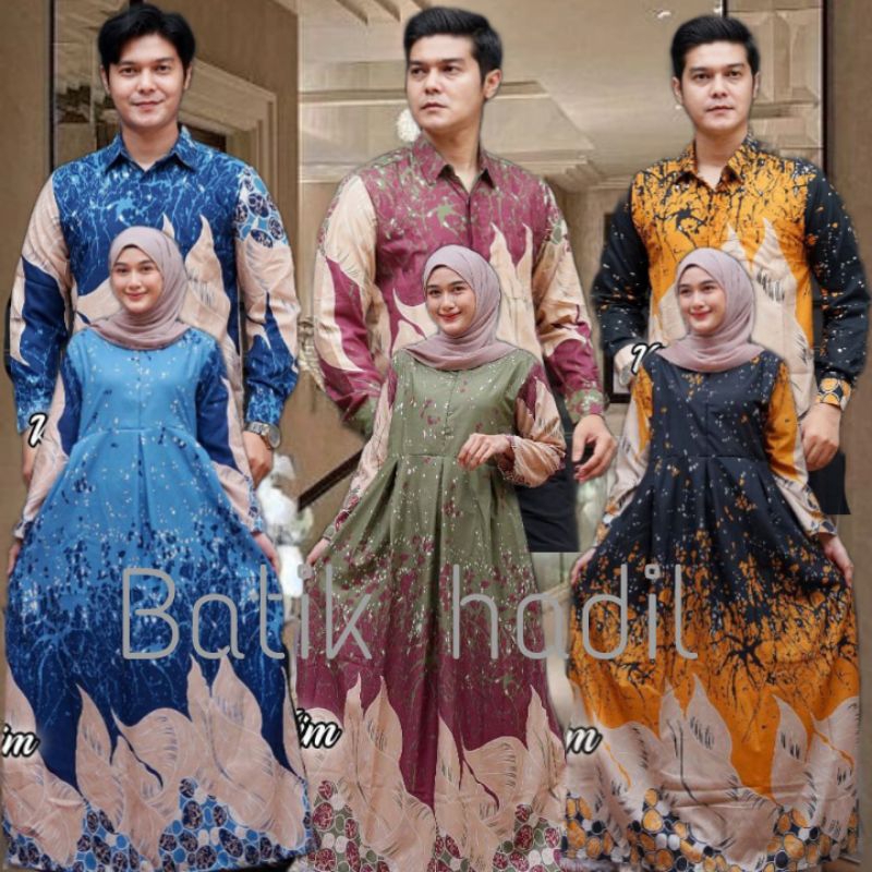 Baju Batik Couple Pasangan Motif Cipratan Size M L XL XXL