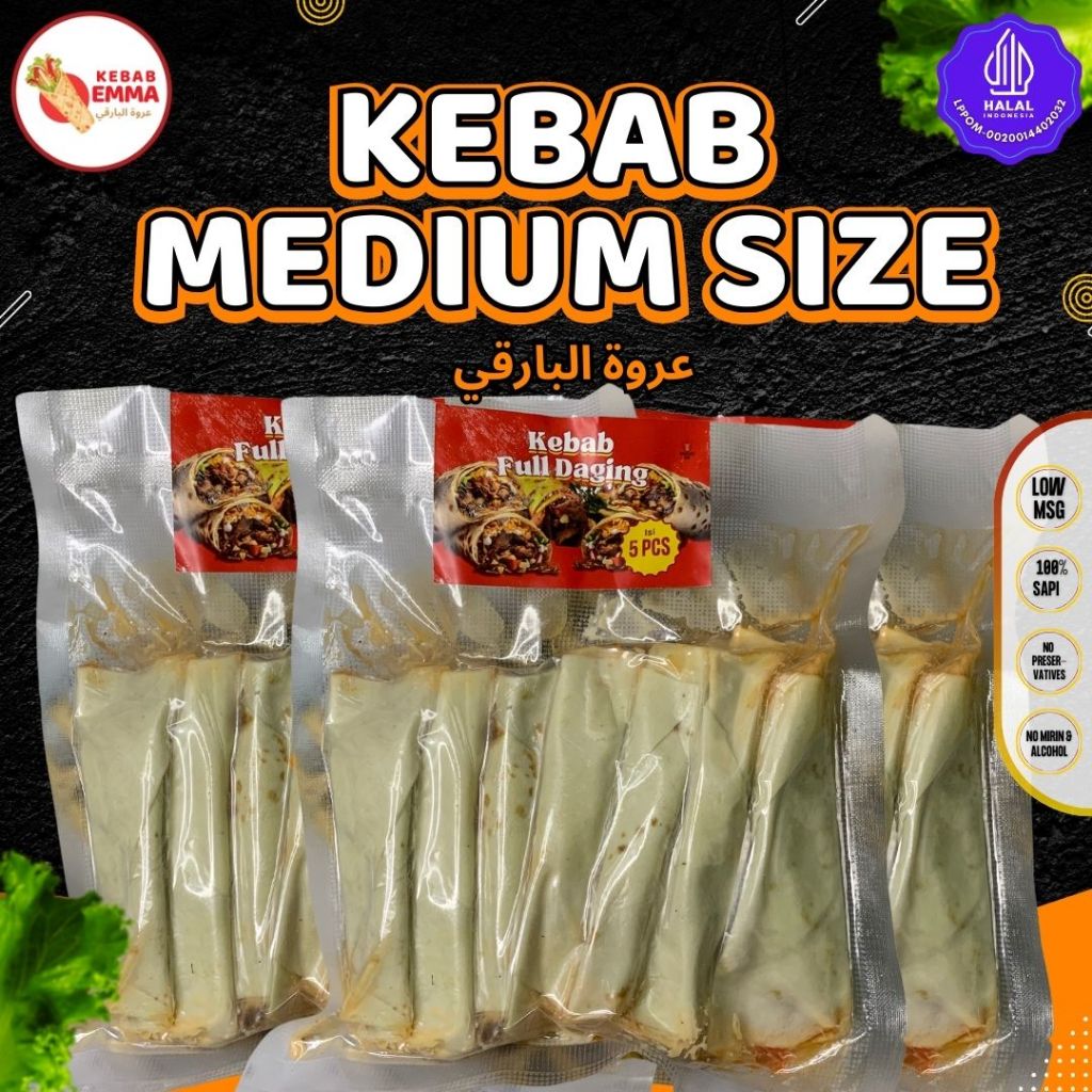 

Kebab Jumbo/Medium isi 5 Pcs Premium & Halal