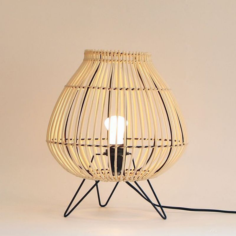 Bed Side/Table Lamp Rattan/Kap Lampu Tidur Rotan
