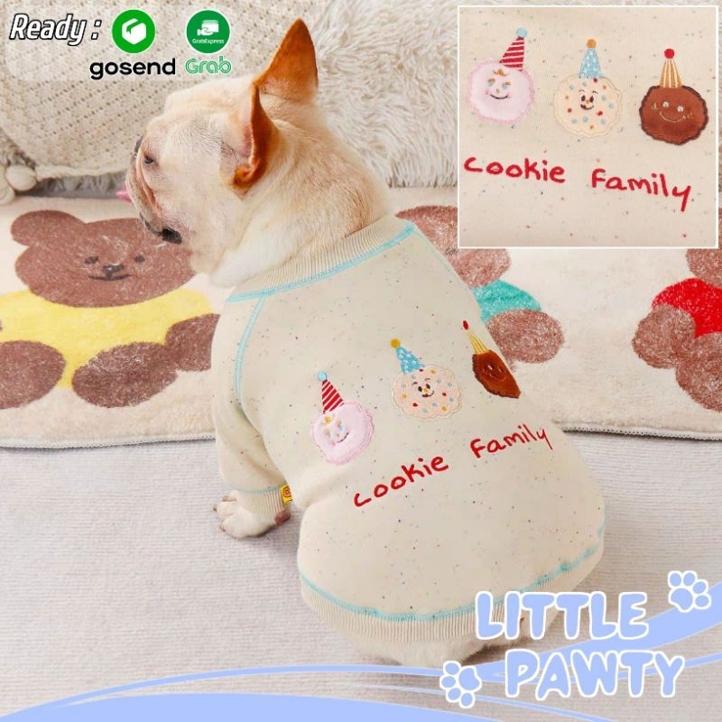 Littlepawty - Cookie Family Top Bigsize | Baju Anjing Frenchie Bulldog Corgi Kaos Anabul Jantan Beti