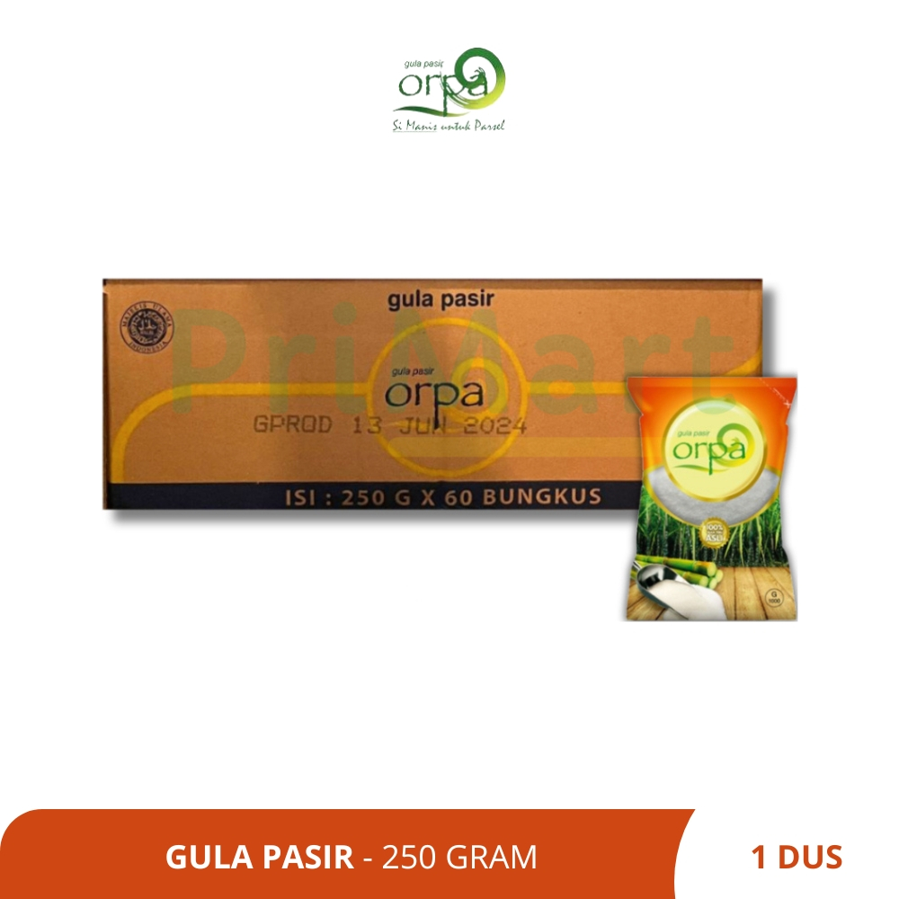 

ORPA - Gula Pasir 250 gr - 1 Dus Isi 60 Pack