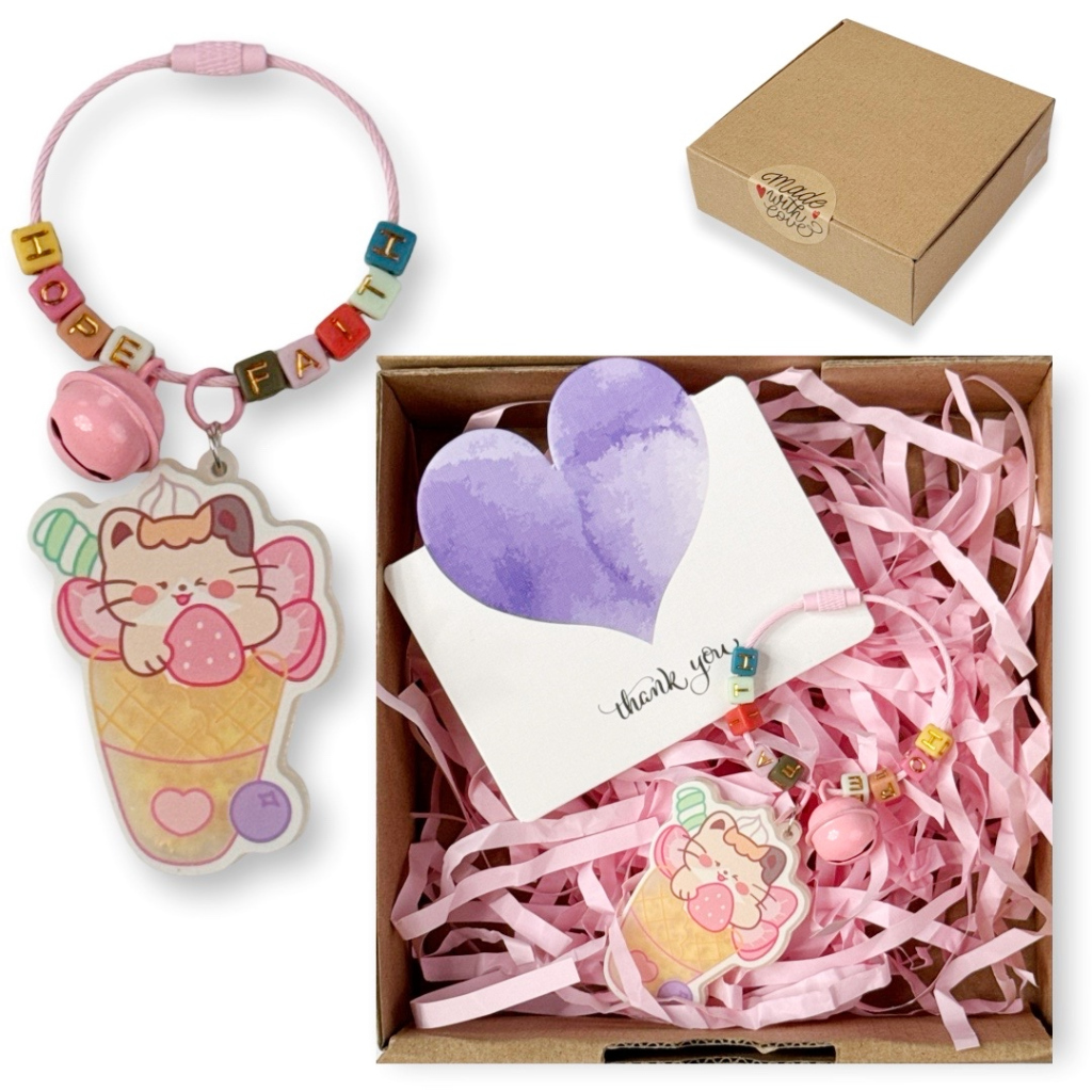 

Scoop Hampers Kado Hadiah Valentine Gantungan Kunci Custom Nama Kucing Glitter