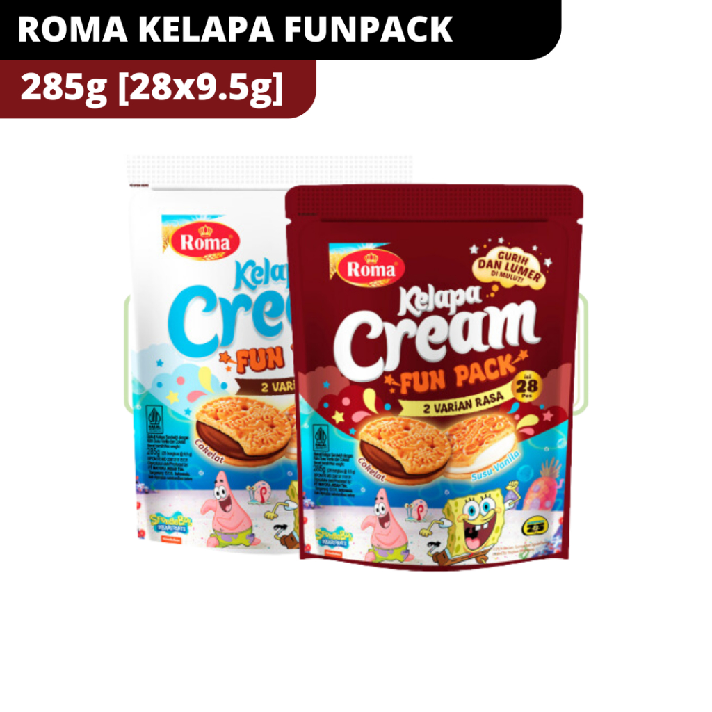 

ROMA KELAPA CREAM FUN PACK 2 VARIAN RASA ISI 28 l 285g [28x9.5g]