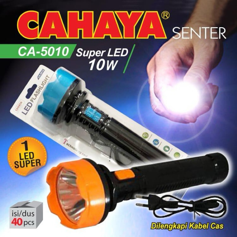 COD~Senter Tangan Portable LED Surya diameter Besar / Senter Tangan Outdoor murah 10Wat / Senter tan