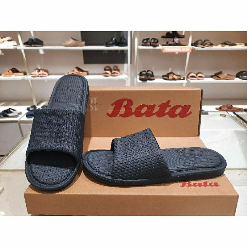 Sandal Slop Karet Wanita Bata Sandak Navy 572-9404