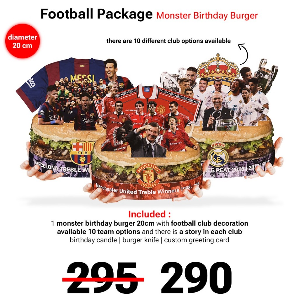 

Football Monster Birthday Burger 20cm