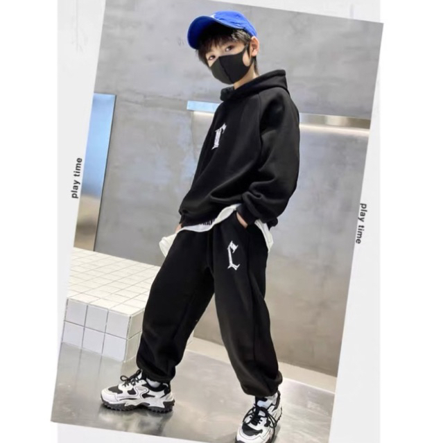 [COD] SETELAN SWEATER HOODIE SIZE 120-140 IMPORT PREMIUM - STELAN SWEATER HOODIE ANAK COWOK KEREN MO