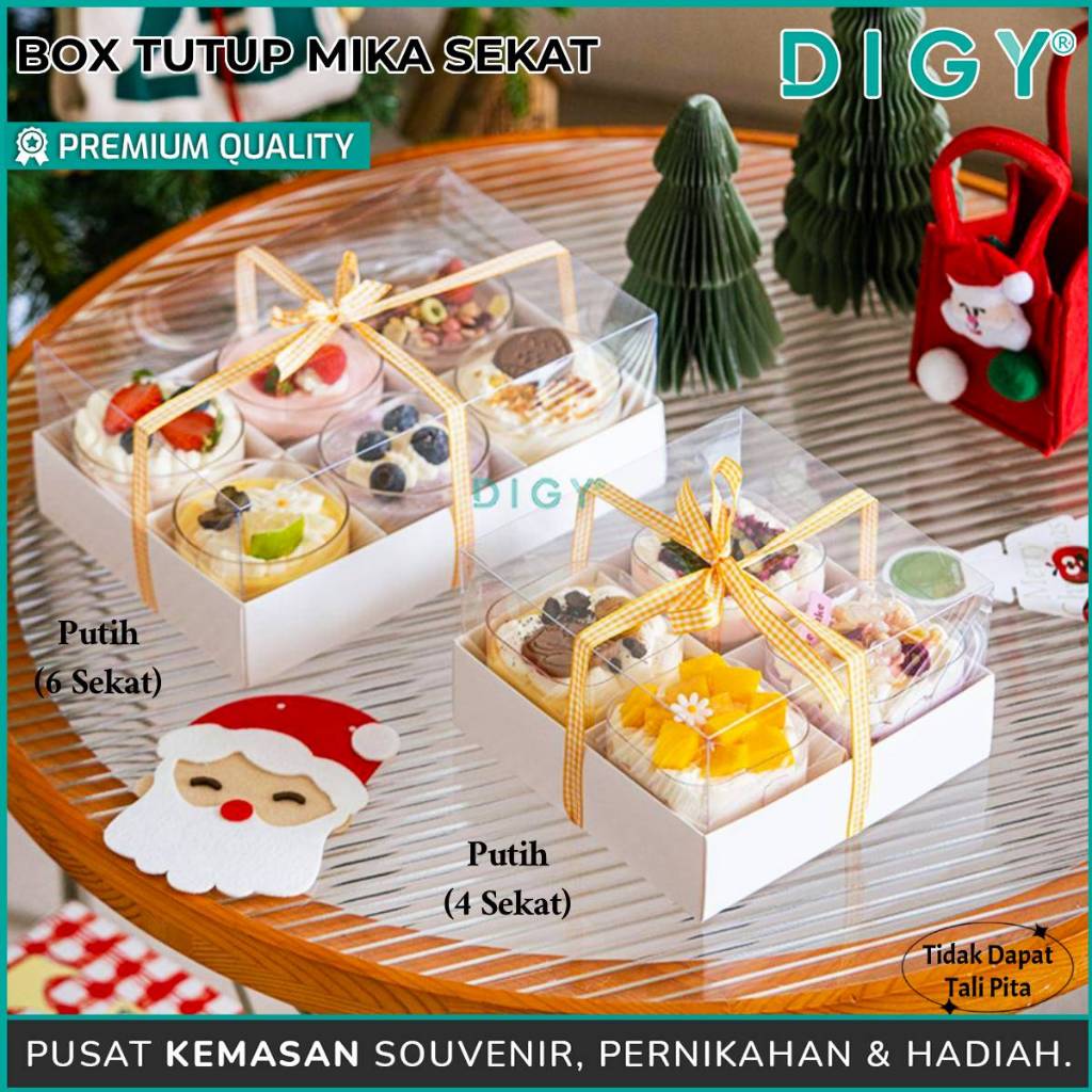 Box Tutup Mika Sekat / Kotak Sekat Imlek / Box Kue Lapis Potong / Kotak Kue CNY / Box Mika Kue Nasta