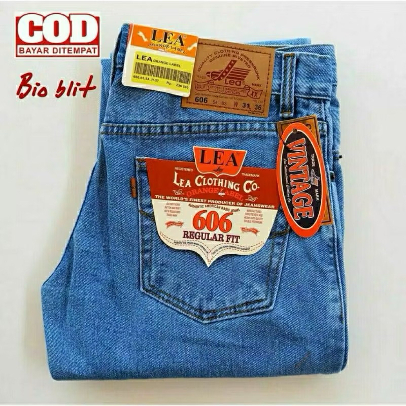 Promo CUCi GudangCelana Panjang Pria Lea Standar Reguler 606 Original Denim Premium 28-38 BISA COD