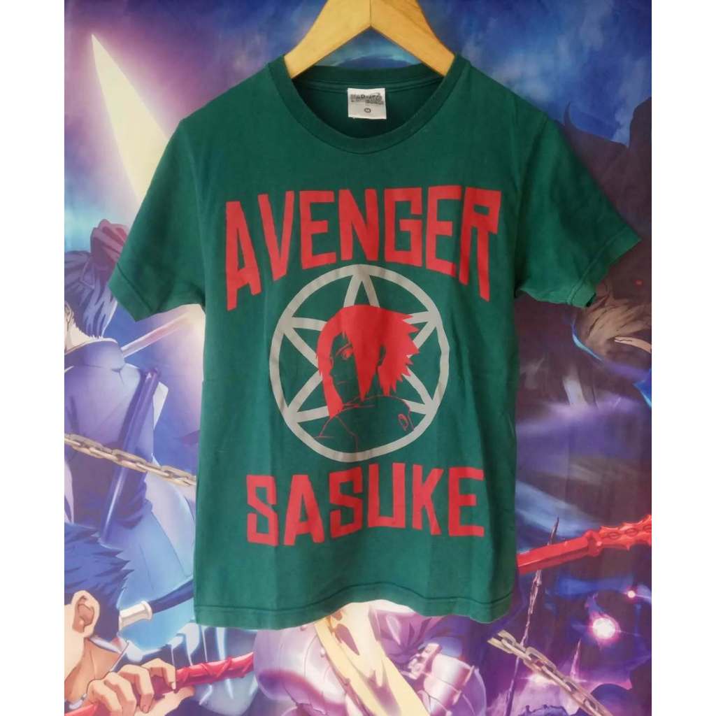 Naruto Shippuden Sasuke Avenger Official Anime Tee Kaos Tshirt Original Second Merch Japan Korea Bra