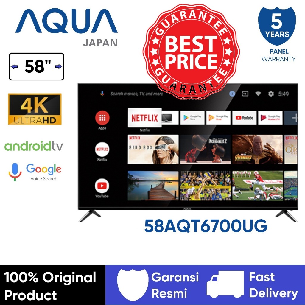 LED TV AQUA Android Smart TV  LE58AQT6700UG  58 inch  65P750UX 55P750UX 50P750UX 43P750UX