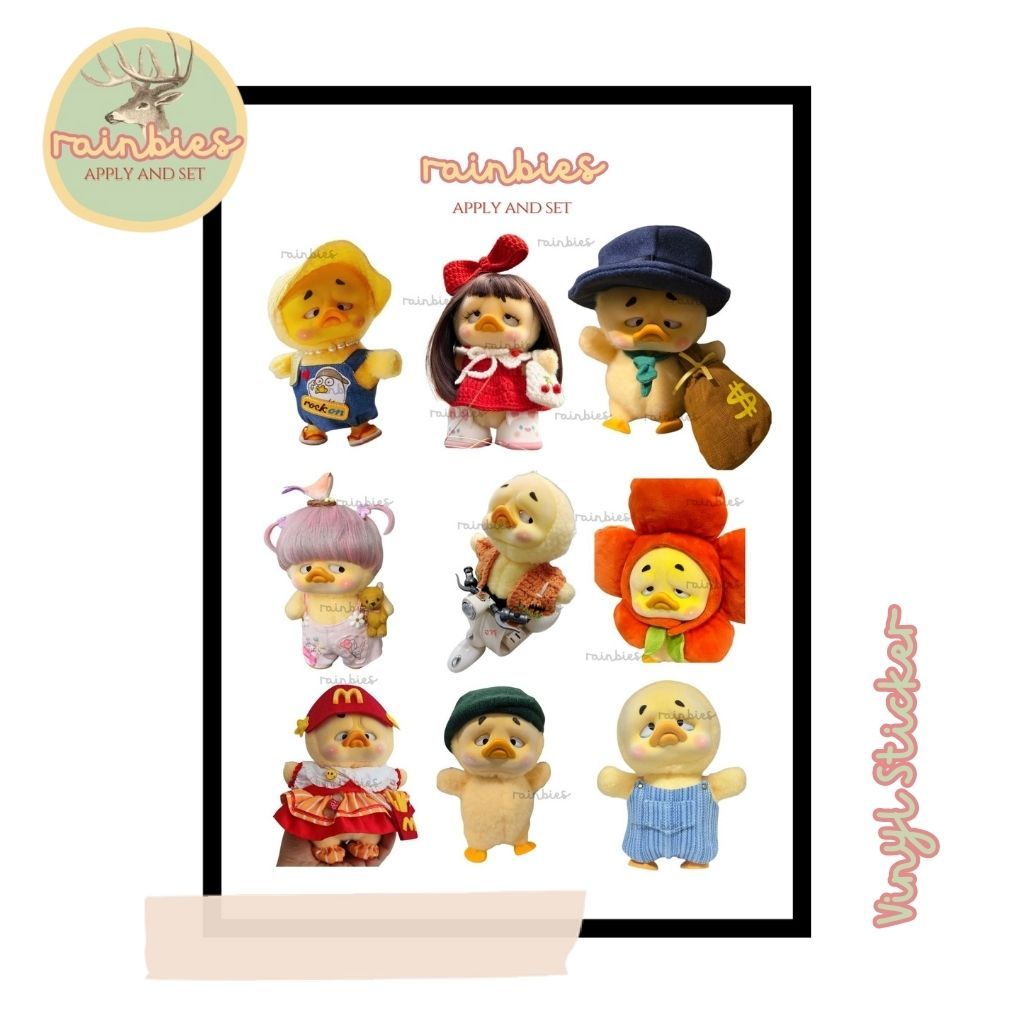 

Sticker Upset Duck Stiker Vinyl Waterproof Tahan Air Size A6 HP Tablet Laptop Koper Travel Aesthetic