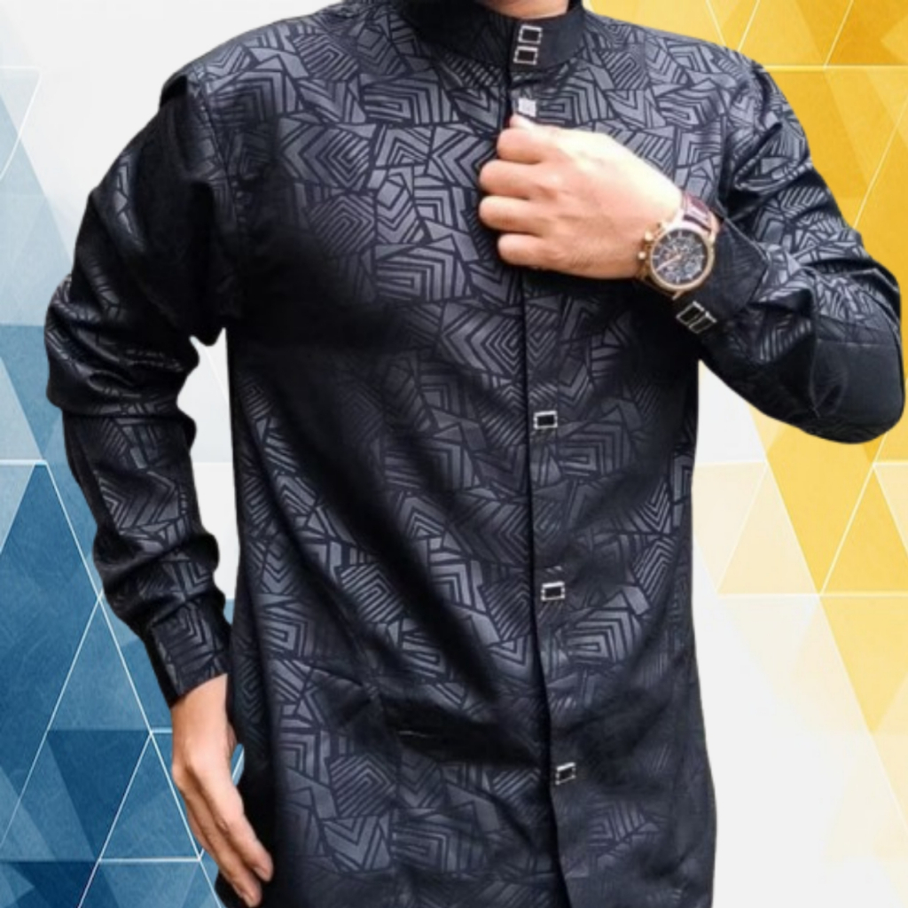 baju koko kemko sultan embos original pria dewasa lengan panjang