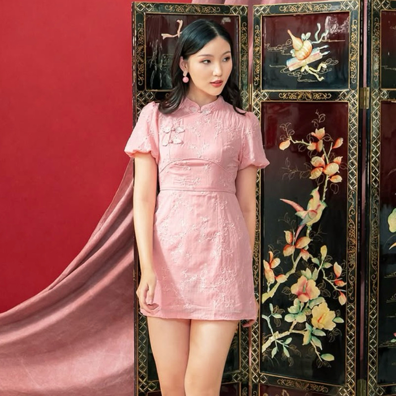 [Preloved] Chocochips Boutique - Amaltea Dress PINK Jumpsuit