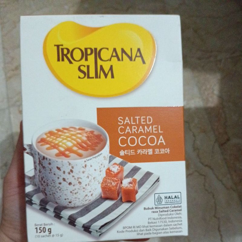 

SALTED CARAMEL COCOA TROPICANA SLIM 150 GRAM (10 SACHET @15 GRAM )