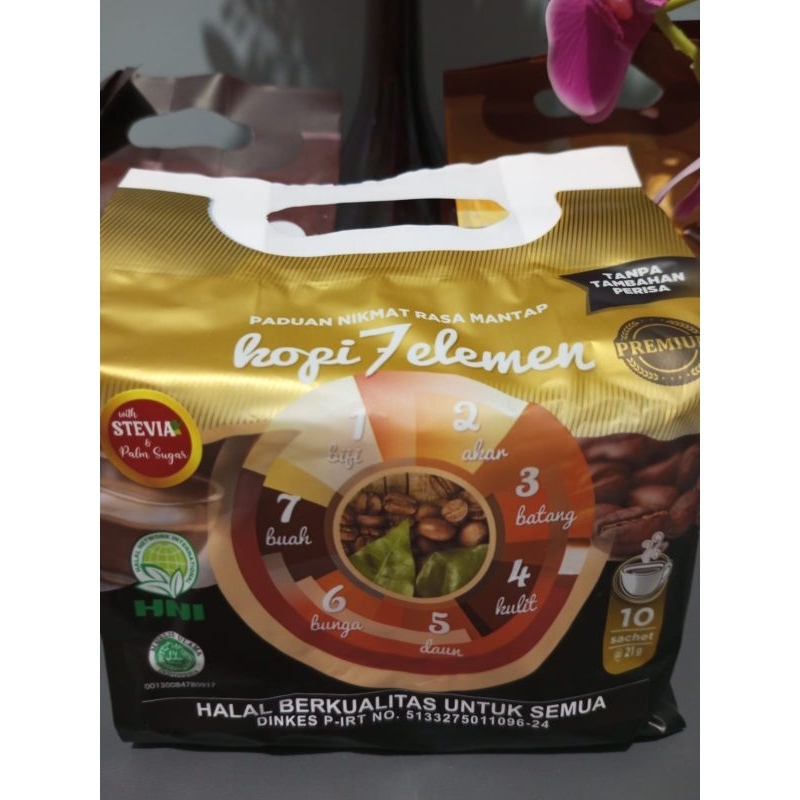 

Kopi 7 Elemen Premium kopi kesehatan cita rasa Indonesia, tanpa perisa tambahan, plus gula palm yang menyehatkan, untuk imunitas dan meringankan gejala covid19.