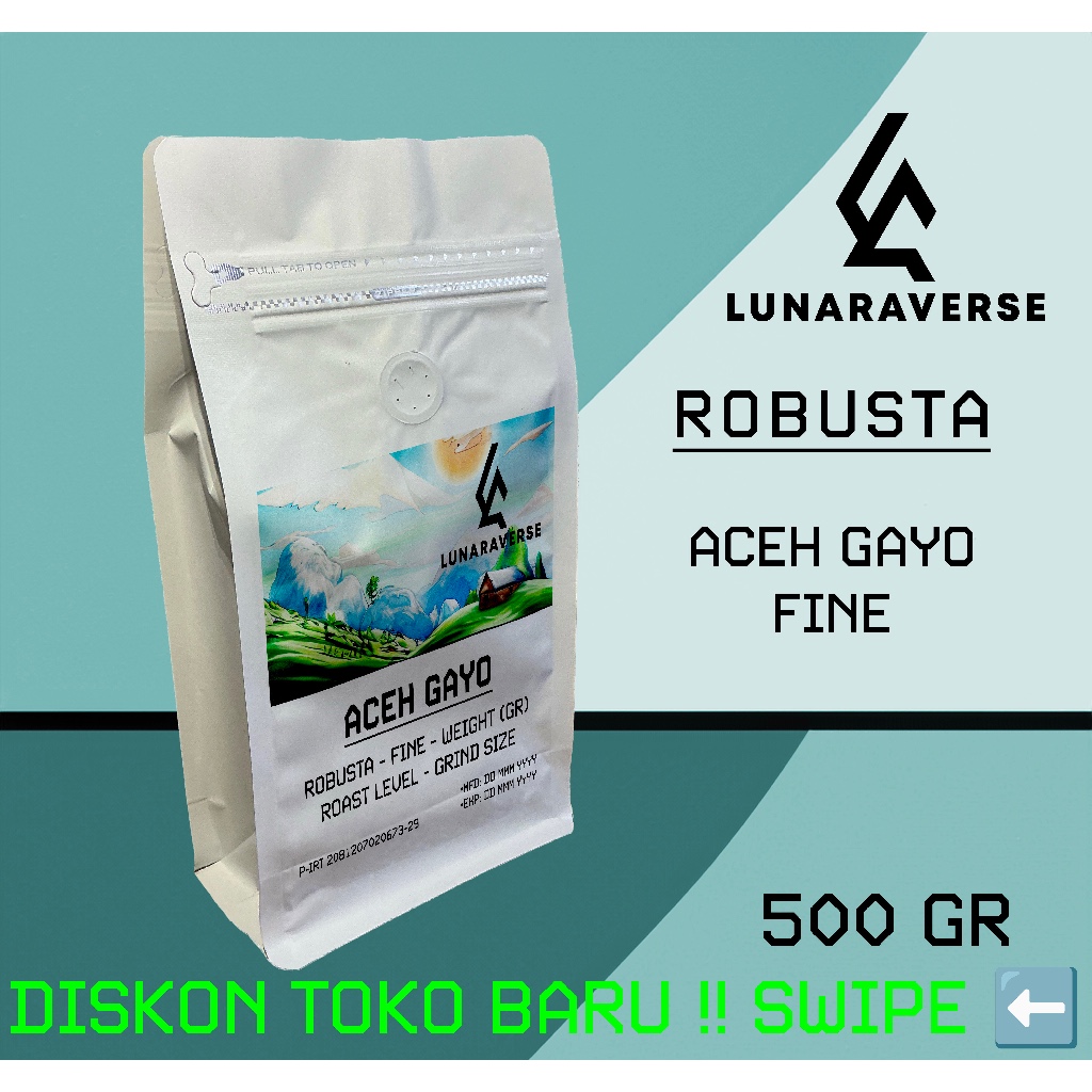 

Lunaraverse Kopi Fine Robusta Aceh Gayo 500 Gr