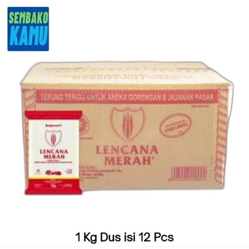 

Tepung Terigu Lencana Merah 1 kg - 1 dus Isi 12 Pcs