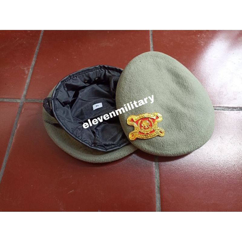Terbaru Topi baret linmas warna Abu-Abu + Emblem Linmas