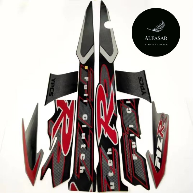 STICKER Striping YAMAHA FIZ R Tahun 2002 Hitam Silver