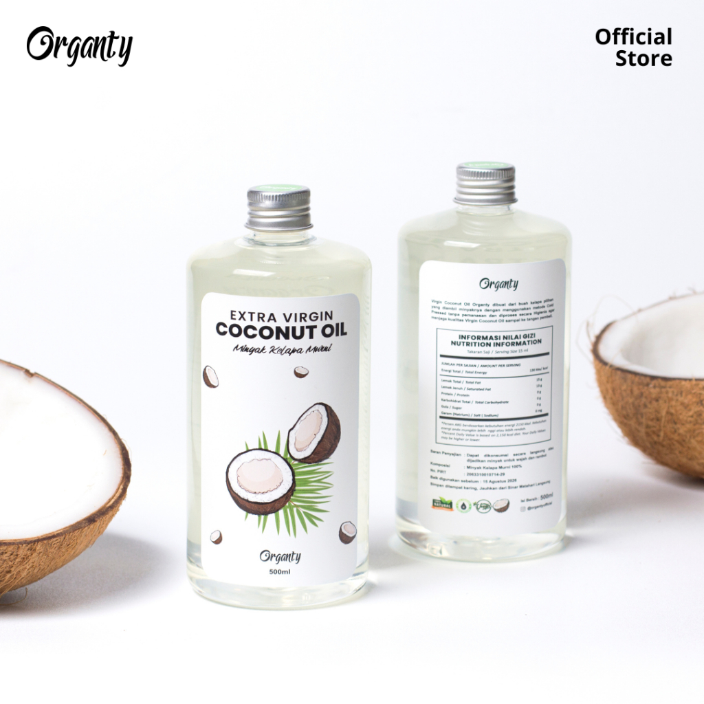 

Extra Virgin Coconut Oil VCO 500ml Cold Pressed Premium Pure EVCO Asli Minyak Kelapa Murni 100%