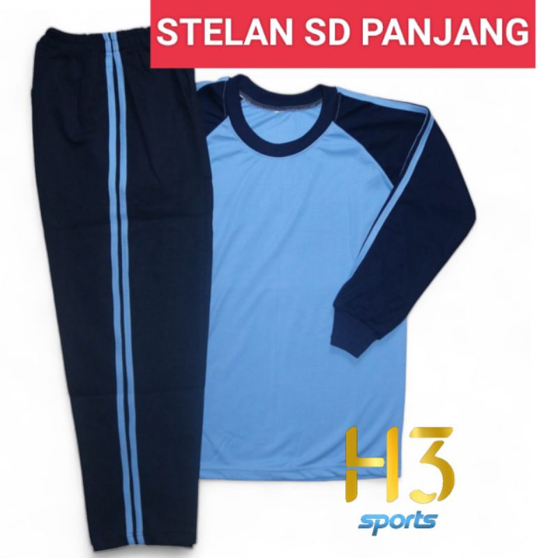 Stelan Olah Raga Anak SD/Seragam Olah Raga Anak Perempuan dan Laki-laki/Kaos Olah Raga Anak lengan p