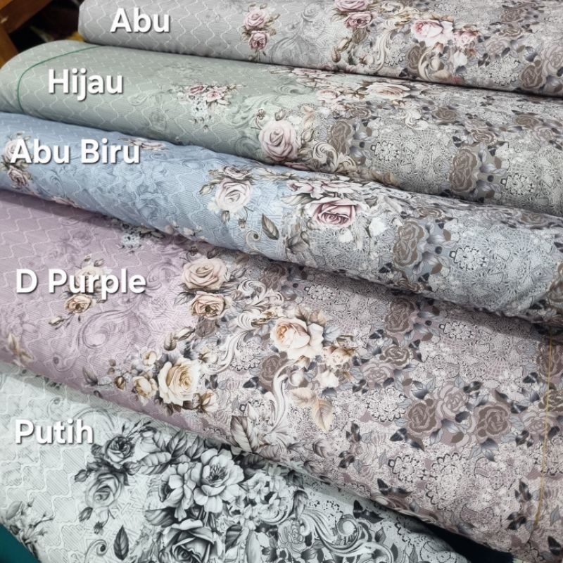 Kain Dres Gamis Pinggiran Halus Motif Silky Rose (Harga per 0,5m)